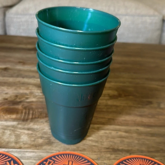 11PC Jägermeister herbal liqueur bundle lot green 5” plastic logo cups/coasters - Picture 15 of 16